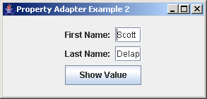 JGoodies Binding: Property Adapter Example 2