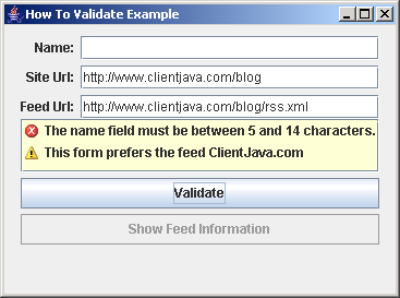 Validation How to Example