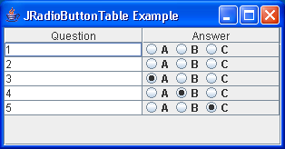 RadioButton Table Example 2