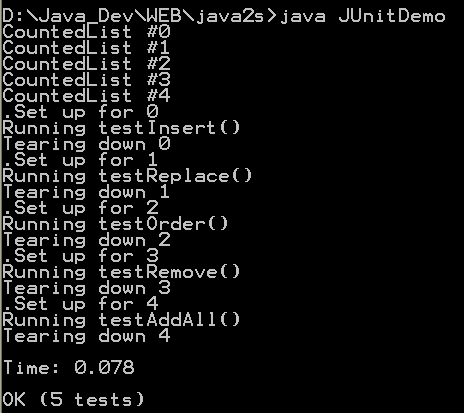 Simple use of JUnit to test ArrayList