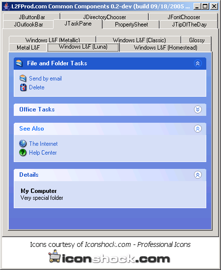 TaskPane: window Luna style