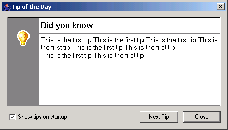 Tip of the day dialog