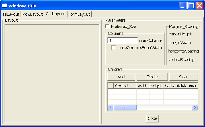 SWT Layout Example in One