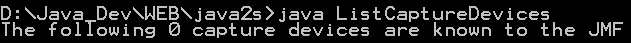 List all capture devices currently known to the JMF