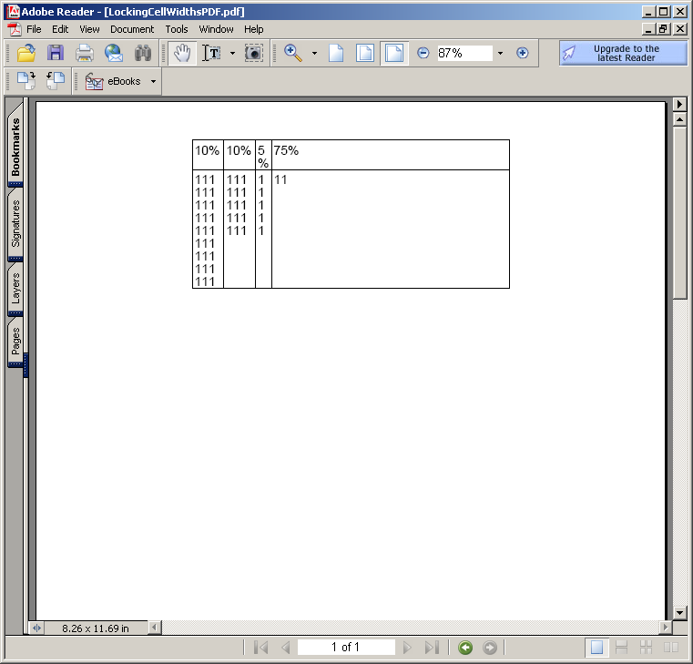 Locking table Cell Widths