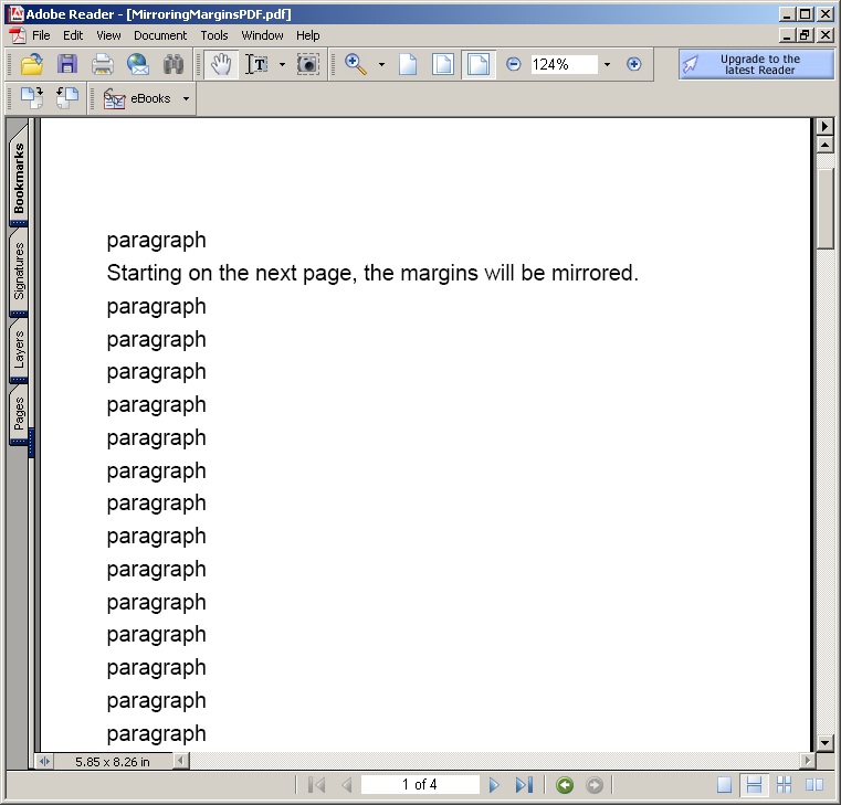 Mirroring Margins in Pdf document