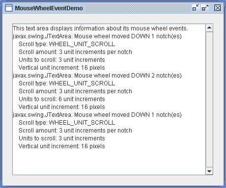 Mouse Wheel Event Demo