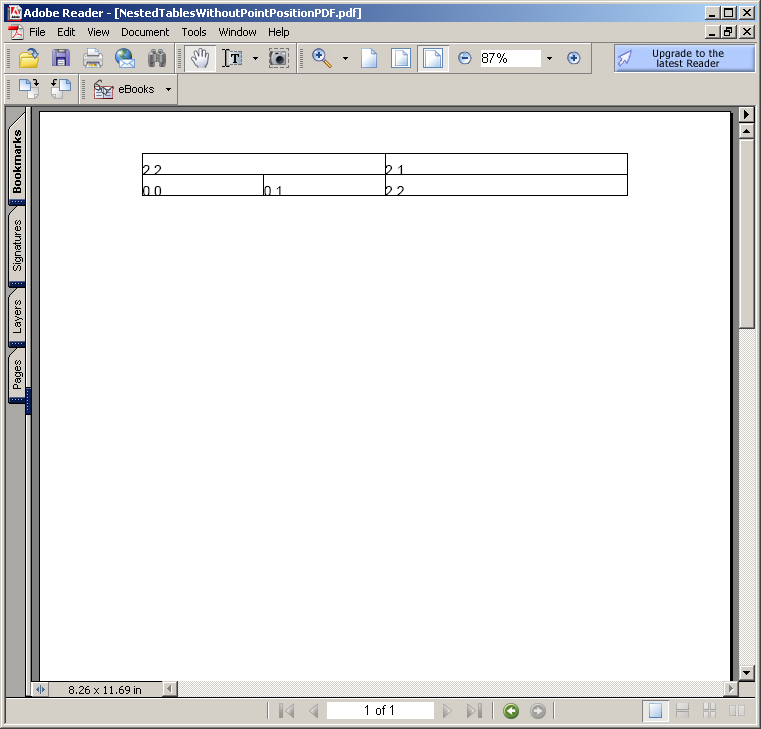 Nested Tables without Point Position