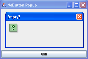 No button dialog