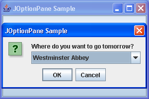 OptionPane Sample: simple dialog