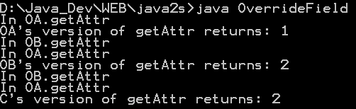 Demonstration of overriding fields