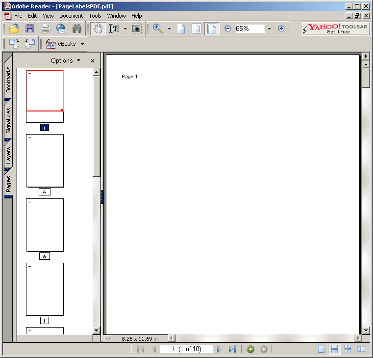 Adding various Page labels