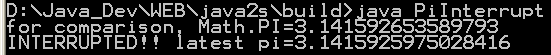 Thread Interrupt when calculating Pi