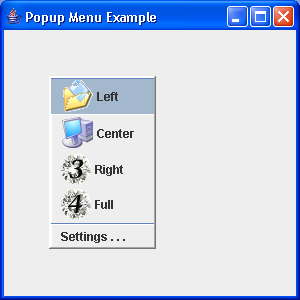 A simple example of JPopupMenu