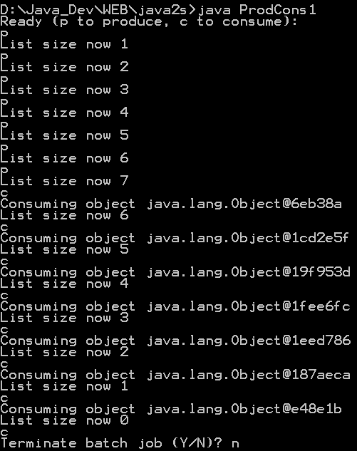 Producer consumer in Java 1