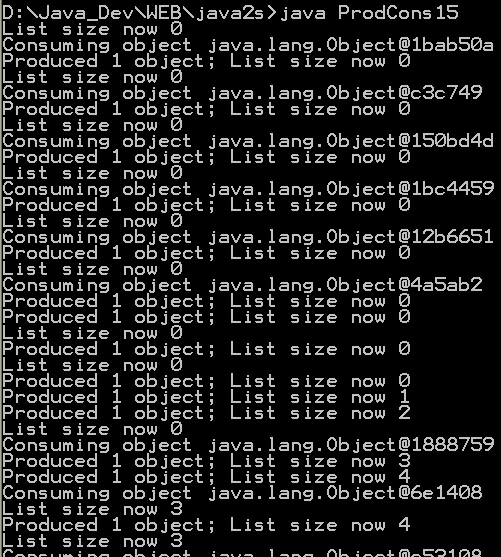 Producer consumer for J2SE 1.5 using concurrent