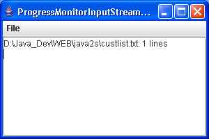 A program to test a progress monitor input stream.