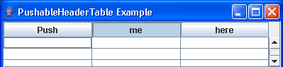 Pushable Table Header Example