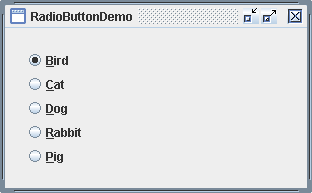 Radio Button Mnemonic Key