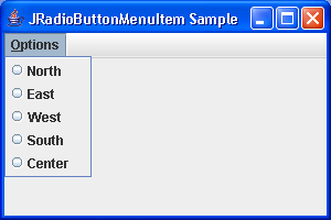 RadioButton Menu Sample