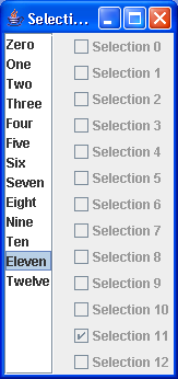 A graphical list selection monitor