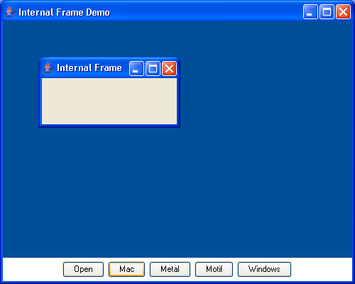 A quick demonstration of setting up an internal frame in an application