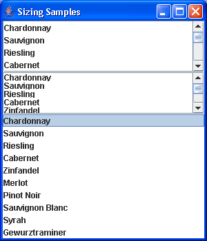 Set visible row count and fixed cell height and width