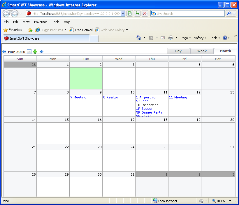 Java Program To Create Calendar