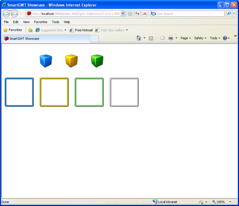 Drag the large cubes into the boxes to create new small cubes (Smart GWT)