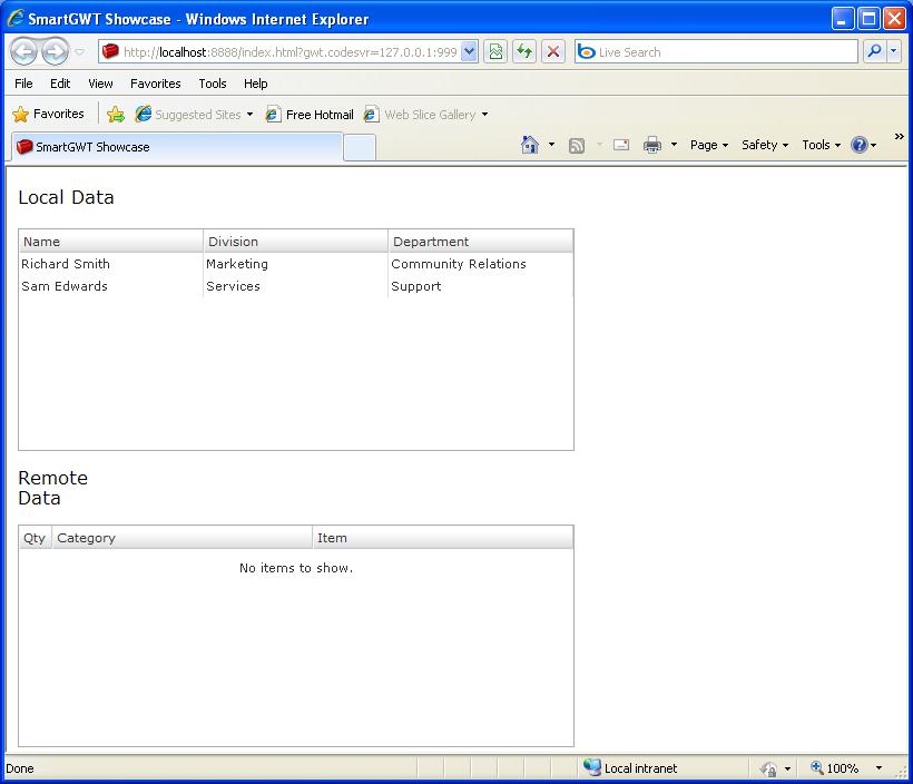 Grid Dependent Selects Sample (Smart GWT)