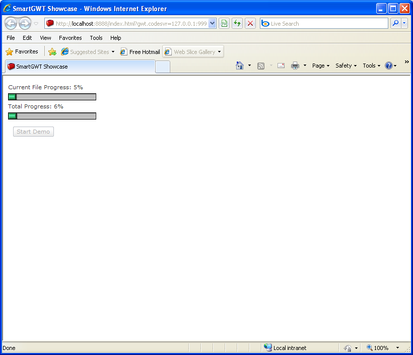 ProgressBar Sample (Smart GWT)