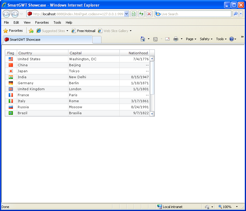 Set default cell value (Smart GWT)