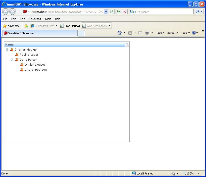 Tree data can be specified as a tree of nodes where each node lists its children (Smart GWT)