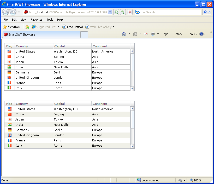 Using Cell style to shade one another row (Smart GWT)