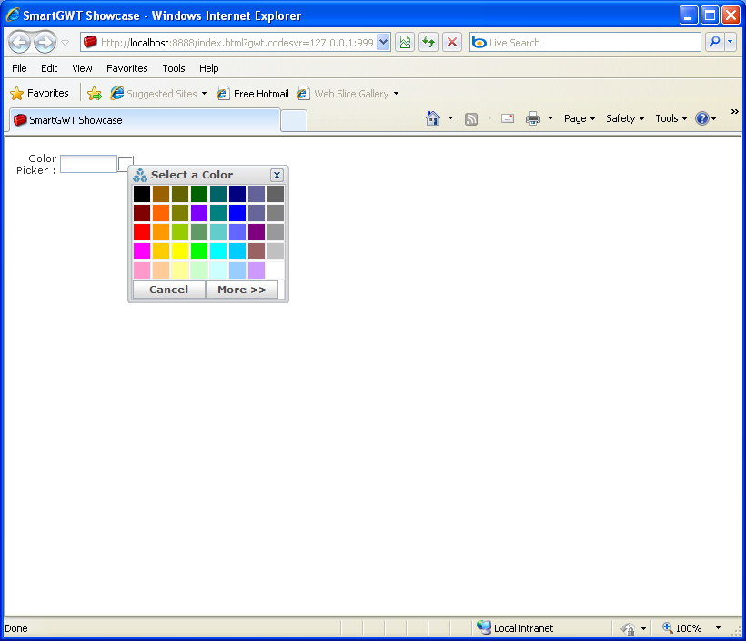 Using ColorPickerItem to create color picker (Smart GWT)