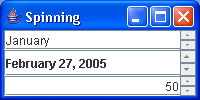 Demonstrating the JSpinner Component