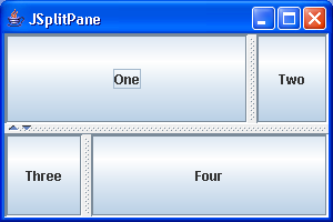 This program demonstrates the split pane component organizer.