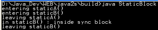 Static synchronized block