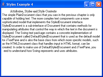 JTextPane Styles Example 4