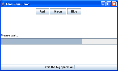 Show how a glass pane can be used to block mouse (and key!) events