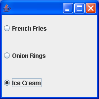 Working with the JRadioButton