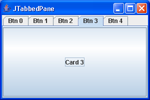 This program demonstrates the tabbed pane component organizer.
