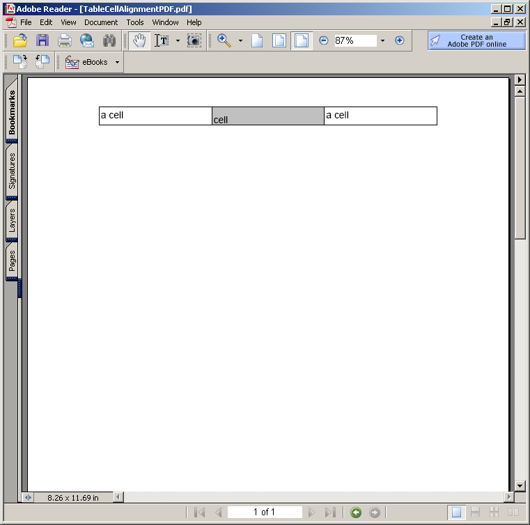 Table Cell Alignment Demo