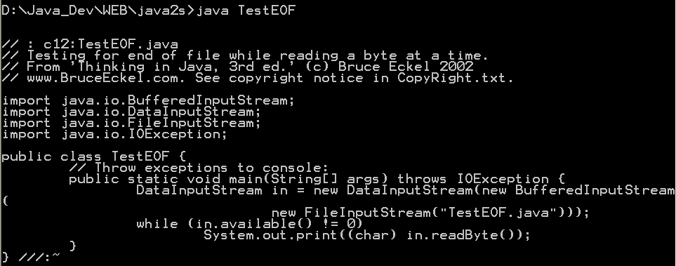 Testing for end of file while reading a byte at a time