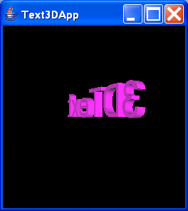 Text3DApp renders a single, rotating Text3D Object