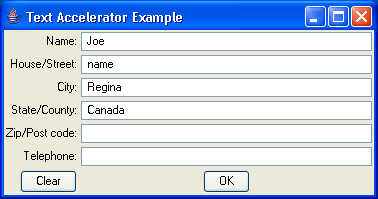 Text Accelerator Example