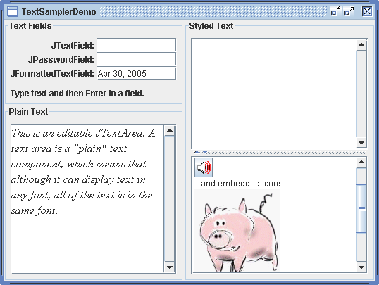 Text Components Sampler Demo
