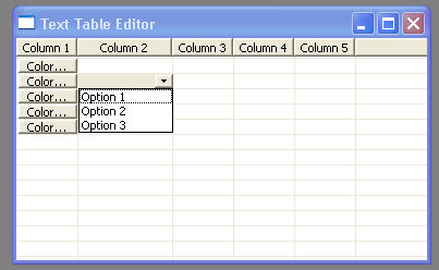 Demonstrates TableEditor