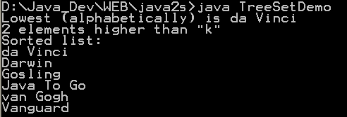 TreeSet Demo