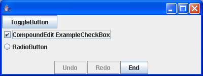 A sample app showing the use of UndoableToggleEdit and CompoundEdit